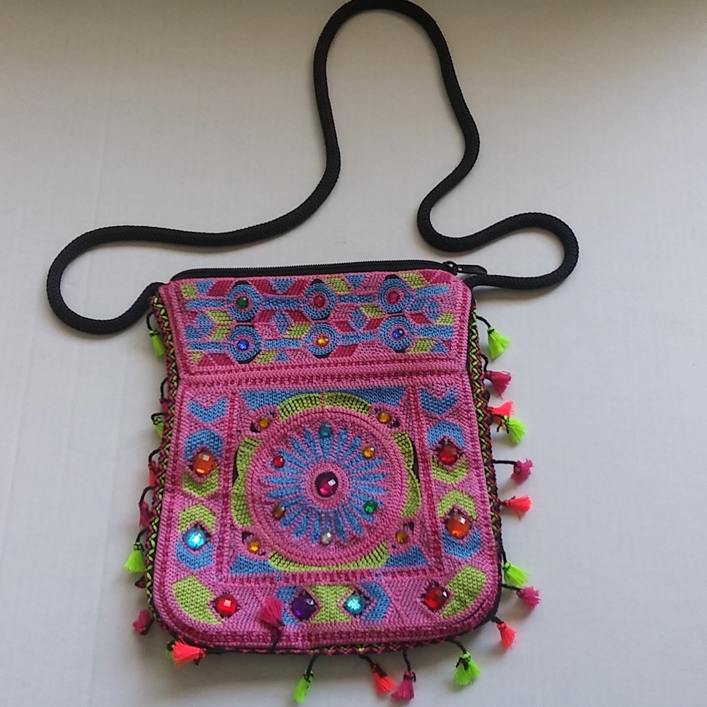 Indian embroidered crossbody purse